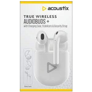 Acoustix True Wireless Audiobuds + w/Charging Case - White