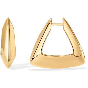 PAVOI 14K Gold Plated Geometric Hoop Earrings for Women, Huggie Hoops