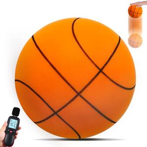Silent Basketball, Size 7(29.5), Soft Foam Ball Soundless for Quiet Dribbling and Indoor Training, Grooved Airless Higher Bounce Ball for Indoor Games