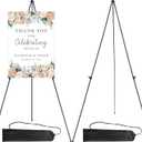 RRFTOK Easel Stand for Display, 63'' Instant for Sign Art and Crafts Portable Ground Easels for Wedding Banner and Poster Display Stand - Metal Tripod with Portable Bag.Black