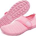 Racqua Boy's Girl's Kids Water Shoes Quick Dry Barefoot Lightweight Sport Swim Aqua Shoes(Little Kid/Big Kid) (Pink, 26)