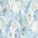 RoomMates RMK12330PLW Blue Watercolor Tree Mosaic Peel and Stick Wallpaper