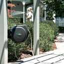 Retractable Garden Hose Reel, 120Ft x 1/2" Durable Wall Mounted Water Hose Reel with 180Swivel Bracket, 9 Pattern Sprayer, 6Ft leader hose, Smooth Automatic Rewind, Any Length Lock.