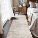 Hallway 2x8 Washable Runner Rug: Abstract Stain Resistant Entryway Kitchen Area Rugs Farmhouse Soft Bathroom Bedroom Print Floor Mat Thin Non-Slip Indoor Carpet for Living Room Laudry(2x8,Beige/Cream)