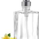 BZOOSIU Glass Soap Dispenser with Rust Proof Stainless Steel Pump, Refillable Kitchen & Bathroom Countertop Dish Soap Dispenser for Essential Oils, Lotions, Liquid Soaps, Brushed Nickel