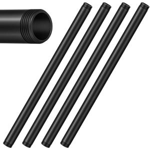 Black Iron Pipes,Industrial Punk DIY,Black,1"x 18",4Pack