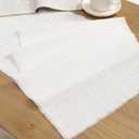 Vitalizart White Cotton Table Runner 14 x 72 Inches Long Pure Cotton Table Runner for Rustic Home Decorations Dining Room Wedding Decor Reception Bridal Shower Thanksgiving Christmas