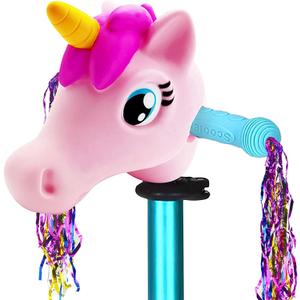 Kids Scooter Accessories Suit for T-Bar Handle Scooter/Bike/Bicycle, Unicorn Dinosaur Head for Scooter Decoration with Bike Streamers,Great Chirstmas Gift for Kids Girls