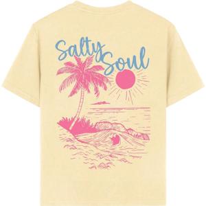 QJQ Girl's Cute Graphic T Shirts Short Sleeve Crewneck Tees Summer Trendy Preppy Tops Clothes (Beige)