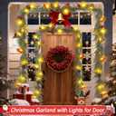 Prelit Christmas Garland with Lights 9FT Christmas Tree Lighted Garland Outdoor Indoor Battery Operated Garland for Mantel Table Porch Stair Wall Winter Home Holiday Christmas Decorations