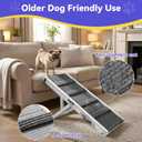 2026 Upgraded Dog Ramp for Couch, Foldable Small Dog Ramp for Sofa, 4 Adjustable Height from 13'' to 21", Portable Stable Pet Step with Non-Slip Pad, Pet Ramps Use for Couch Stairs, White