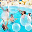 Sratte 20 Pcs Inflatable Beach Balls Bulk, Multiple Sizes Summer Swimming Pool Balls for Adults Hawaii Luau Party Supplies(Clear,Classic)