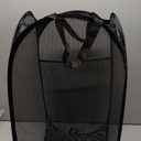 Foldable Laundry Basket - Popup and Collapsible, Durable Mesh Material, Folds for Storage, Easy Carry Handles - Great Hamper for College Dorm, Laundry Room or Travel (Black, 2-Compartments)