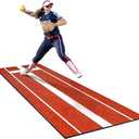 KuiBonu 2024 Upgraded Version Softball Pitching Mat with Rubber, Denser Antifade Turf, Antislip Rubber Bottom, 10' X 3' Softball Pitching Mound for Outdoor and Indoor