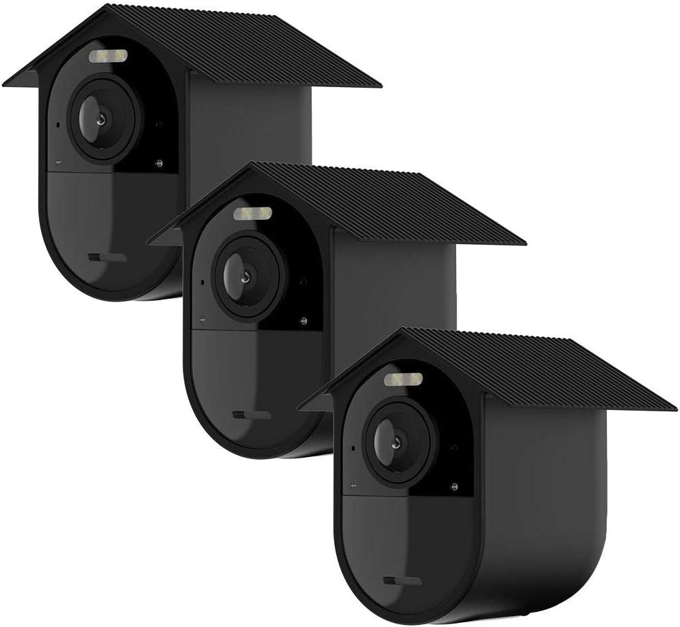 HOLACA Weatherproof Silicone Skin(3 pcs) for Arlo Ultra 4K Arlo Ultra 2 Arlo Pro 3,Arlo Pro 4 Arlo Pro 5S Arlo Pro 6 Sunproof Silicone Case - Anti-Scratch Protective Cover - Extra Protection (Black)