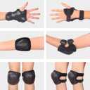 Kids/Youth Knee Pads and Elbow Pads Set with Wrist Guard 3 in 1 Kids Protective Gear Set for 3-14 Years for Skateboarding, Skiing, Cycling, BMX Biking, Running, Scooter M (7-14Years）