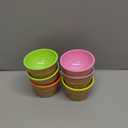 Elsjoy Set of 6 Ceramic Ice Cream Cups, 9 Oz Porcelain Dessert Bowl Reusable Sundae Cups, Mini Ice Cream Bowls for Pudding, Yogurt, Souffle