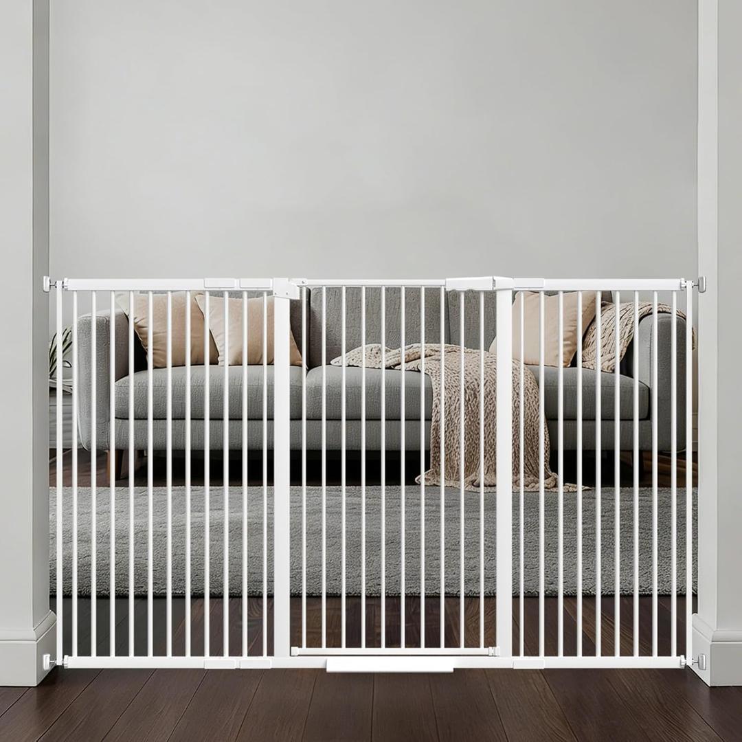 AiWMGL 40.55" Tall, 61.61-69.48 Inch Wide, 1.37" Ultra Narrow Spacing Dog Pet Baby Gate Indoor for Doorway Hallway, Pressure Mounted 62 63 64 65 66 67 68 69 Inches Wide