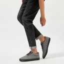 BENPAO Mens White Casual Shoes All Black Fashion Sneakers for Men Low Top Lace Up Canvas Shoes(Dark Grey, us12)