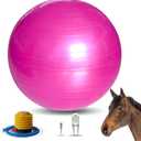 17 Inch Horse Play Balls Anti-Burst Herding Ball for Horse Mega Equine Ball for Play Training Horses Soccer Balls (Pink)