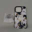 Case for iPhone 16 Pro Max Case Compatible with Magsafe Ring Holder Stand - for Women Blue Flower Design TPU Phone Cover for Girls Girly Funny Fashion