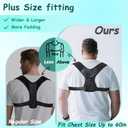 King Mills Plus Size Back Brace, Back Brace Posture Corrector for Women and Men, Ideally Use as Plus Size XL to XXXL Back Straps for Posture, Back Spine Corrector, or Rounded Shoulder Corrector (Black)