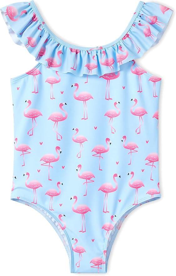 Dvenki Girls One Piece Cute Flamingo Beach Swimsuit Bathing Suit Kid Size 8