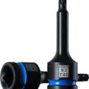 toolant Torx T40 Impact Bit Socket Set 2pcs,1/2" S2 Steel Air Drive Star Sockets, Long High Impact Bits,Professional Mechanic & Automotive Repair Socket Set