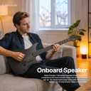Enya Inspire 39" Smart Electric Guitar - Carbon Fiber Body with Built-in 15W Speaker, 20 Tones & App Control, 4 Presets, Bluetooth, Gig Bag Included
