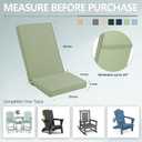 Adirondack Chair Cushions Set of 2 - Removable Covers, Water-Repellent & Fade-Resistant Faux Linen, Securing Straps, Non-Slip Bottom, Fit for Most Outdoor Adirondack & Rocking Chairs - Sage Green, 45''x20''