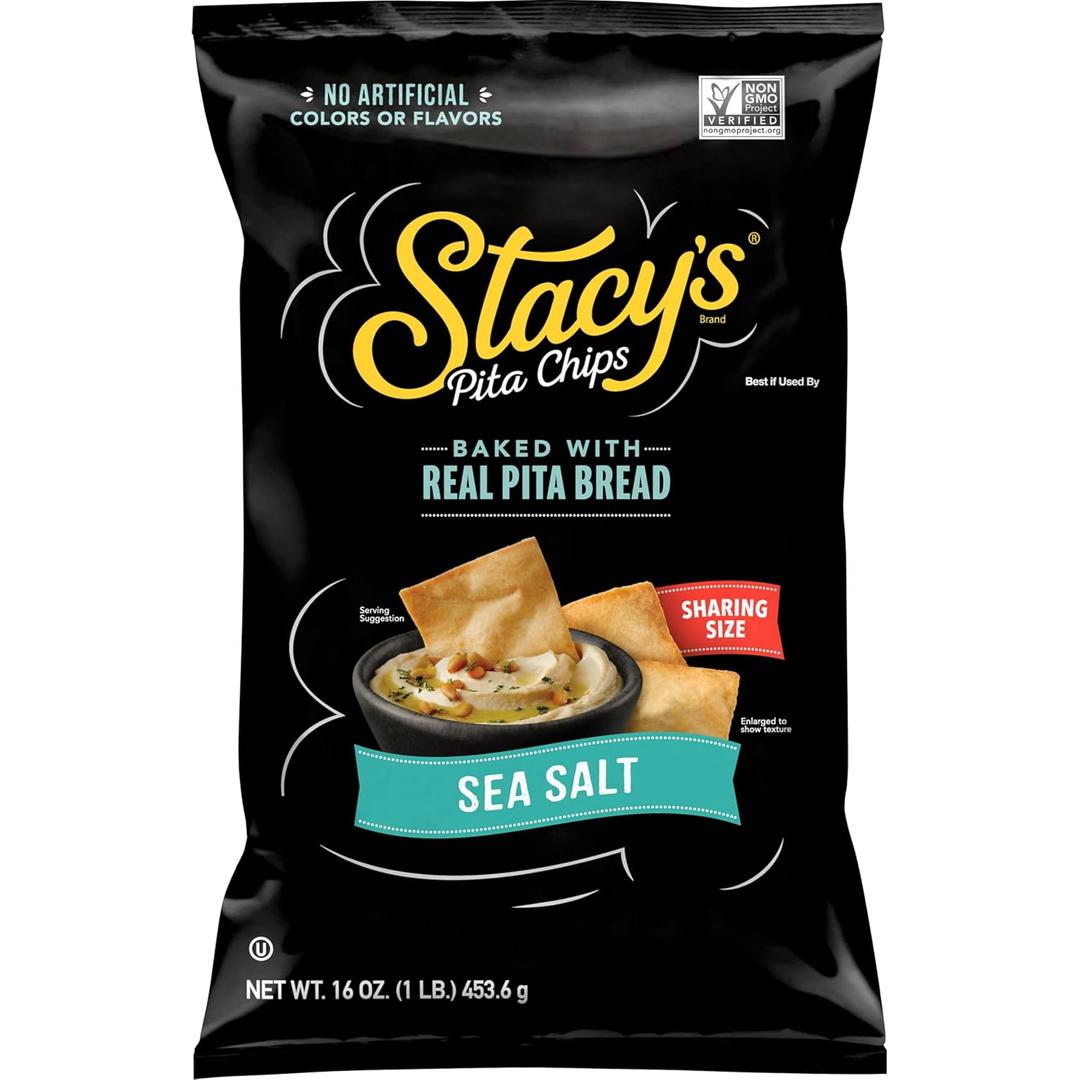 Stacys Pita Chips, Sea Salt, No Artificial Colors or Flavors, 16 Oz