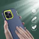Phone Case for iPhone 14 Pro Case with HD Screen Protector, Heavy Duty Shockproof & DustProof & Dropproof 3-Layer Cover Phone Case for iPhone 14 Pro (6.1'') (DarkBlueGreen)