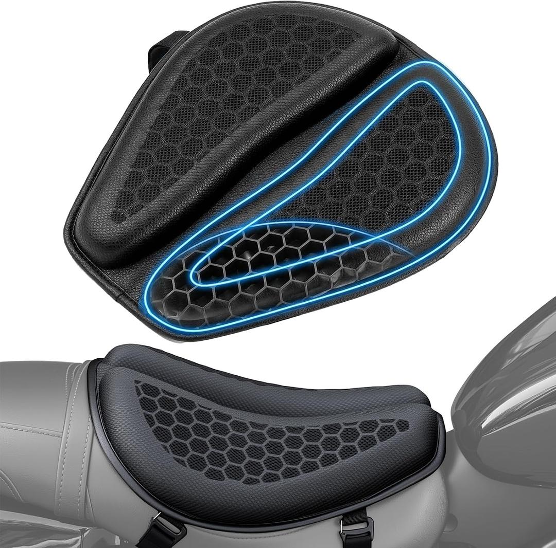 Motorcycle Seat Cushion 3D Honeycomb Motorcycle Gel Seat Cushion Petal Shape Design - Not Stuffy, Protecting Sensitive Areas, Stay Cool and Comfortable for Long Ride