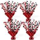Foilswirl 4 Pcs Casino Metallic Foil Spray Centerpieces for Tables Las Vegas Theme Party Supplies Casino Theme Party Decorations for Poker Night Game Night Wedding Birthday Home Decoration