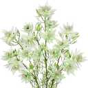 Hollyone 3Pcs White Artificial Flowers Silk 26.3" Fake Protea Flower with Long Stem Faux Flowers Arrangement Branch with 6 Heads for DIY Wedding Party Centerpiece Floral Bouquets Table Home Decor