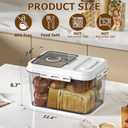Olimingse Bread Box For Kitchen Countertop, Airtight Bread Storage Container, Bread Keeper For Homemade Bread, Cookies, Cereal, Fruits, 10L White.