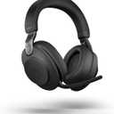 Jabra Evolve2 85 Wireless PC Headset Noise Cancelling UC Certified Stereo Headphones with Long-Lasting Battery USB-C Bluetooth Adapter Black