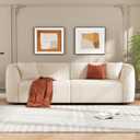 Christopher Knight Home Sabbo 87.50" Boucle Upholstered Couch, Oversized 2 Seater Sofa, Curved Soft Seating Lounge Sofa Chair, Cozy Loveseat with Armrest, Reading Sofa for Living Room Home Rest, Beige (Boulce White)