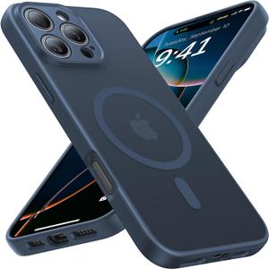 Faiono Magnetic for iPhone 16 Pro Max Case [Full Camera Protection][Military-Grade Protection][Compatible with MagSafe] Shockproof Protective Slim Phone Case for iPhone 16 Pro Max, Midnight Blue