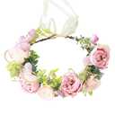 Flower Crown Bridal Flower Headband Floral Headpiece Halo Floral Crown Wedding Party Cosplay Halloween Photos (lavender)