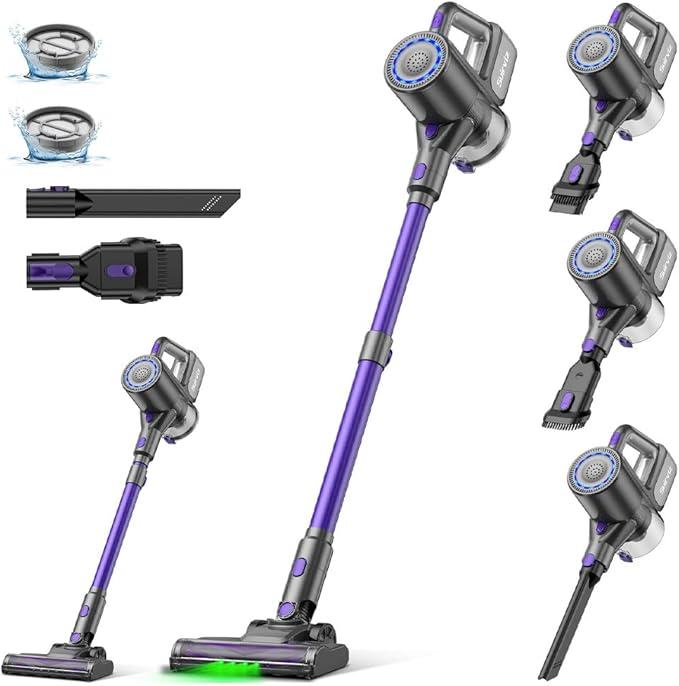 Suirviz Cordless Vacuum Cleaner, 40KPA/35Mins, Green LED Light, Lightweight Stick Vacuum SelfStanding, Vacuum Cleaners for Home Handheld Vacuum for Pet Hair, Carpet, and Hard Floors, U8