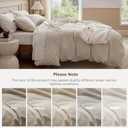 Bedsure 100% Washed Cotton Duvet Cover Full Size - Oatmeal Minimalist Bedding Set Linen Like - PureWoven Plain Simple & Soft Comforter Cover for All Seasons (Oatmeal, Full, 80"x90")