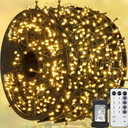 weillsnow 328 FT 1000 LED Christmas String Lights with Remote & Timer, 8 Lighting Modes Twinkle Lights, Waterproof Fairy Lights for Outdoor Bedroom Backyard Tree Wall Christmas Decoration (White)