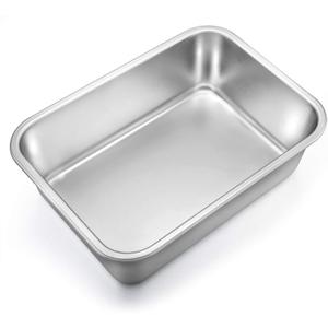 TeamFar Lasagna Pan, Rectangular Cake Pan Brownie Bake Dish Stainless Steel, 12.75103.2", Heavy Duty & Healthy, Deep Side & Brushed Surface, Easy Clean & Dishwasher safe