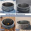 1MORE Fire Pit Lid Round 34" - Metal Firepits Cover with Wooden Handles for Patio Firepits,Rust Resistant 1.5mm Fire Pits Metal Lid, Firepits Accessory, Fire Pits Cover Round, All-season Protective