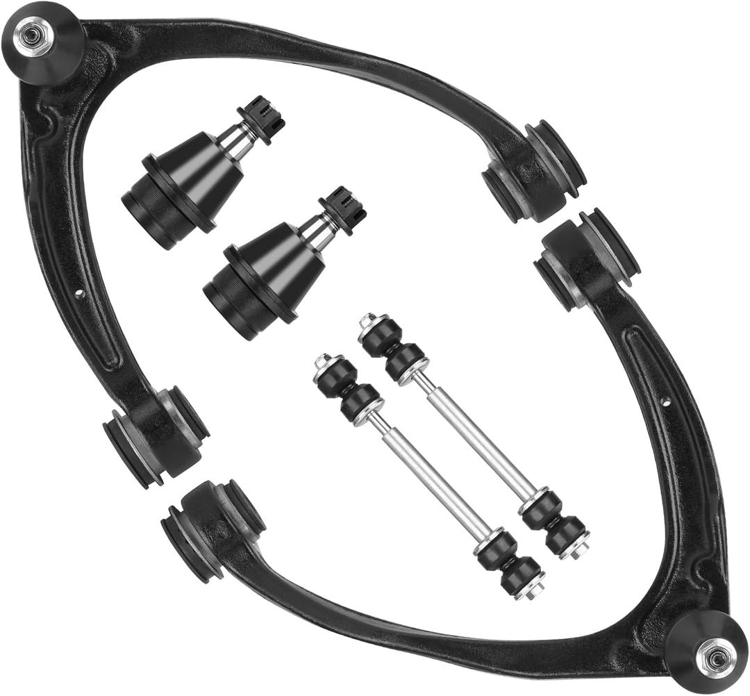 6pc Front Upper Control Arms(Forged Steel) Suspension Kit with Ball Joints Fit for 2007-2014 Cadillac Escalade Suburban GMC Yukon XL 1500 2007-2016 Silverado Sierra 1500 2007-2013 Avalanche
