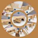 Wooden Hamster Hideout, Luxury Small Animal Hamster House with 2 Rooms and Funny Climbing Ladder Hamster Exercise Toys for Dwarf Hamster, Rat, Gerbil, Mouse (Yellow, Arch)