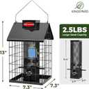 Kingsyard Squirrel Proof Caged Bird Feeder for Outdoor Hanging - Weatherproof Metal Mesh Tube Finch Bird Feeder with 4 Ports for Nyjer/Thistle Seed, Small Birds Goldfinches, Chickadees, Black
