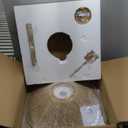 Modern Farmhouse Chandelier for Dining Room, 5-Lights Gold Chandelier for Entryway, Hand-Woven Rattan Pendant Light for Bedroom Kitchen Living Room