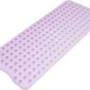 AmazerBath Shower Mat Non Slip 40 x 16 Inches, Shower Stall Mats with Suction Cups and Drain Holes, Non Slip Bath Mat for Tub for Elderly & Kids, Clear Purple